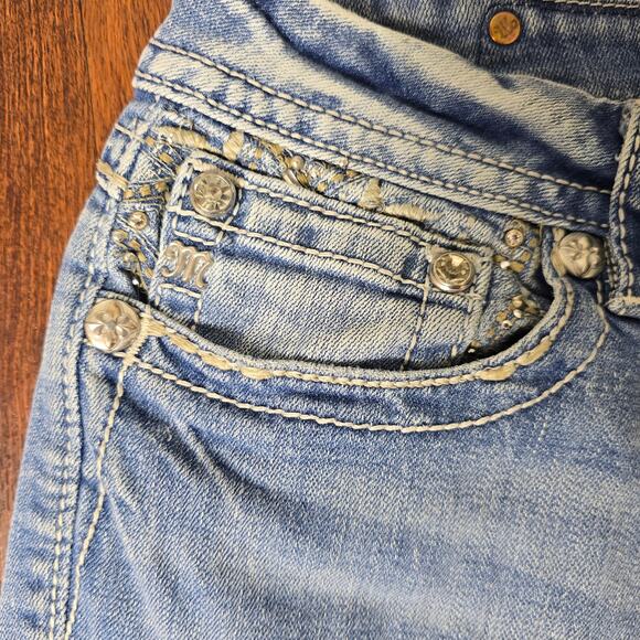 Miss Me Blue Jeans with Gold Embellishments - Picture 5 of 10
